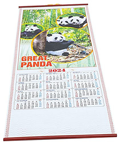 STOBOK Neujahrs Wandkalender Aus Dickem Papier Mit Klassischen Drachenmotiven Leichter Hängender Chinesischer Jahreskalender Für Wohn Bürodekoration Traditioneller Monatskalender Für Jahr