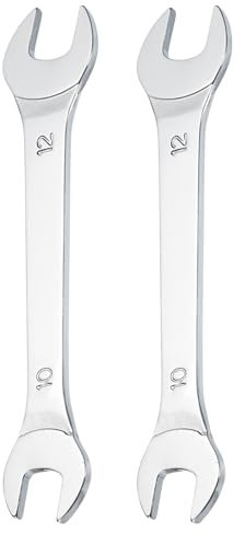 sourcing map 2pcs Super Thin Open End spanners Metric, 10mm x 12mm, Slim Chrome-Vanadium Steel Wrench Tool for Tight Spaces Repair