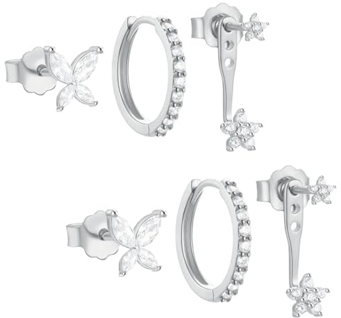 Aucuu Orecchini in Argento 925 Placcati Oro 14K, Piccoli Anallergici a Cerchio, Cartilagine per Piercing Multipli