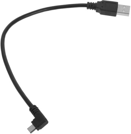 Gatuida Short Right Angle Micro USB Charging Cable Dual Elbow Connectors Enhanced Data Transmission Sturdy Flexible Build Mini USB Cable for Multiple Devices Black 25cm