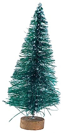 Alipis 32pcs Mini Pine Trees Models Bottle Brush Trees Frosted Bases for Christmas Parties Landscape Decor Model Railroads