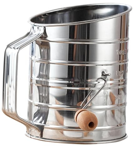 Garneck Stainless Steel Flour Sifter Cup Fine Mesh Loop Agitator Quick Sifting Tool for Baking Cakes and Spice