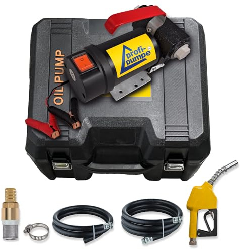 Pompe Diesel 12V Auto-Amorçante Portable en Malette - Pompe à Gasoil Électrique Diesel Star 160 Kit pour Transfert de Carburant Facile 2400l/h avec Pistolet Arrêt Automatique et Tuyaux en Caoutchouc