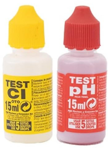 Test Kit Analizzatore di Ph e Cloro (Otho/Phenol) 5 Gocce Per Misurare I Valori Di pH e Cloro Dell'acqua Della Tua Piscina Spa O Jacuzzi (Recambio Test Kit Analizzatore)