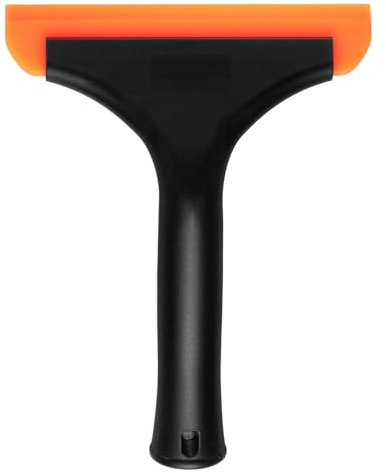 sourcing map Escobilla de goma de ducha de 6 pulgadas de longitud con mango antideslizante para limpiar ventanas y puertas de vidrio, color negro