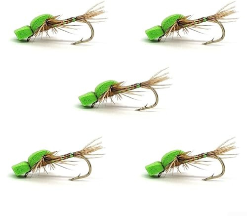 Sandyseptember Fly Fishing Bait, Floating Dry Fly Mayfly Lure, For Trout Salmon Bass Catfish, High Carbon Steel Hook (green)