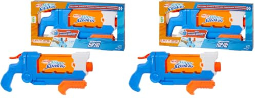 Nerf Super Soaker Flip Fill Wasserblaster, Spritzpistole mit 4 Modi, schnelles Befüllen, Outdoor-Spielzeug mit 887 ml Tank, für Jungen und Mädchen (Packung mit 2)