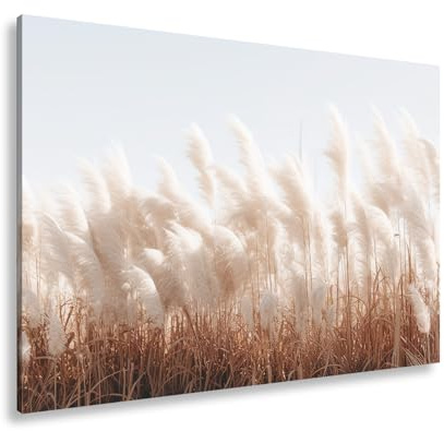 deyoli Leinwandbild Zartes Pampasgras flüstert im goldenen Sonnenhauch. Format: 120x80cm XXL Kunstdruck Bild auf Keilrahmen/Wandbild/Wohnzimmer Dekoration