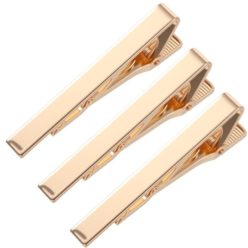 3 Pcs Tie Clips for Men, Gold Tie Clip Suit Accessories Men Ties Tacks Classic Ties Bar Professional Necktie Pins for Husband, Boyfriend, Business, Wedding, Father's Day Gifts