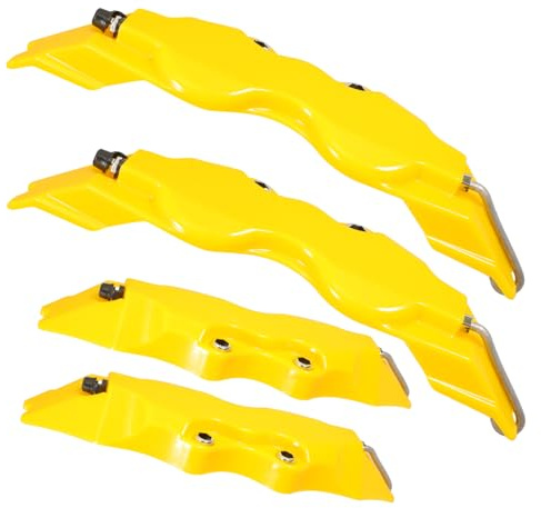 Alipis Brake Caliper Covers in 3d Style 2 Sets Yellow Abs Material, Providing Comprehensive Protection and Wide Compatibility for Automotive for Front and Rear Brake Calipers