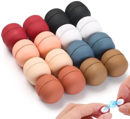 Bszzxhl 16 Pack Hijab Magnets Pins,Multi-Use Pinless Magnetic Hijab Pin, Colorful Magnet Pins Scarf Magnetic Pin No-Snag Brooch Clasp for Clothes Dress Scarves (Matte)