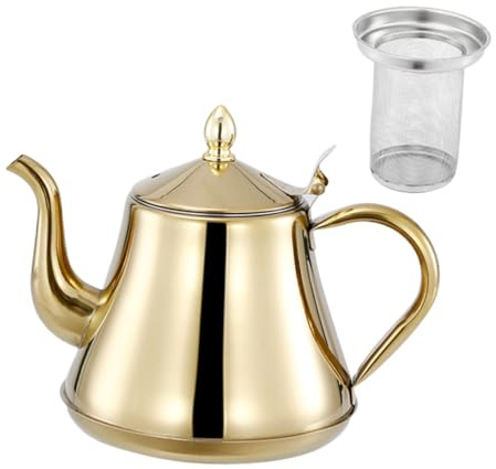 LIFKOME Bouilloire à Café Acier Inoxydable Filtre Théière Design Moderne Adaptée pour Induction pour Offrir