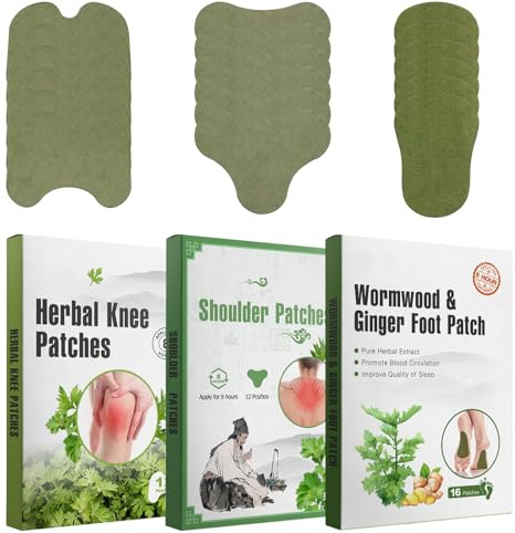 Patch Anti Douleur Genoux, Patch Anti Douleur au Cou, 40Pcs Patch Chauffant, Natural Herbal Patchs de Soulagement de la Douleur Pour Cou, Epaules, Courbatures, Articulations, Pieds, Musculaires