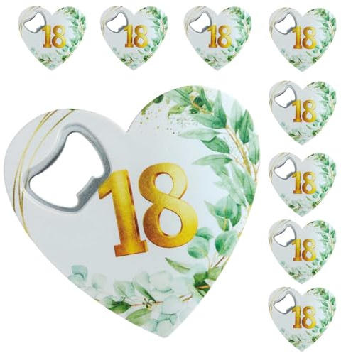 Regalami.Shop Set di 10 stappabottiglie per bomboniere 18° Compleanno, Party, segnaposto (Verde)