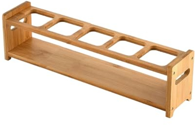 Genérico Bandeja Portavasos | Bandeja De Almacenamiento Para Copas De Vino De Madera - Diseño Antideslizante con Múltiples Compartimentos para Decoración de Cocina Fiestas en Restaurantes Meriendas