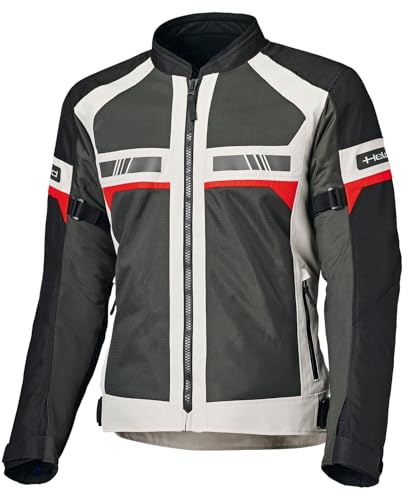 Held Tropic 4 Top Veste de moto d'été pour homme – Veste d'été en maille sportive et aérée – Veste de moto légère avec protections D3o Ghost Level 1 – Classe de protection CE A, gris/rouge, taille 5XL
