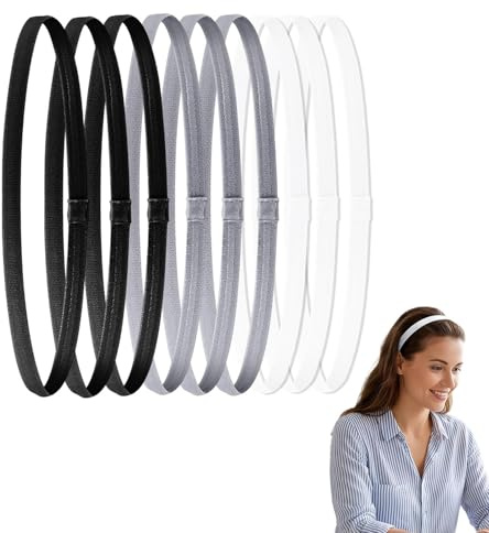 Haarband Herren Sport Elastisch, Rutschfestes Haarband Sport für Männer Damen, Dünn Stirnband Herren Schweißband für Joggen Fitness Fußball Yoga, Haargummi Haareifen Männer,9 Stück