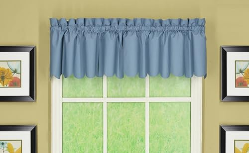 Today's Curtain, Orleans - Tenda smerlata, mantovana, 152 x 30 cm (Larghezza x Lunghezza), Colore: Blu