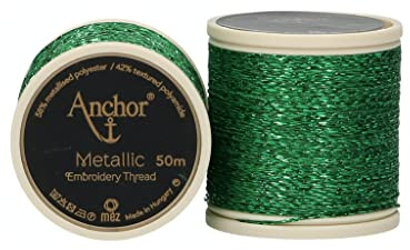 Anchor Stickgarne, 42% Polyamid, 58% MetallisedPolyester, grün, 50m, 4316000-00322