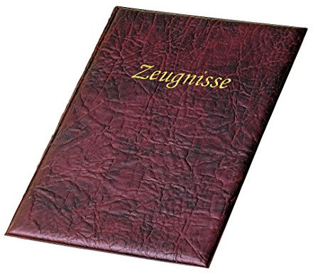 VELOFLEX 4401820 - Zeugnismappe DIN A4, Zeugnisbuch, Ledernarbung, mit 10 Hüllen, weinrot