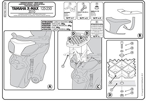 Givi Top Case Träger Monolock für Yamaha X-Max 125, 250 (10-)