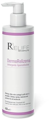 DermoRelizema detergente liporestitutivo - Deterge, aiuta a mantenere l'idratazione e l'elasticità della pelle sensibile o secca e/o a tendenza atopica. Adulti e bambini. Flacone da 400 ml