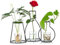 Set di 3 Fioriere Creative da Tavolo con Vasi in Vetro e Supporto in Ferro per Piantare Acqua Decorazione Floreale Composizione Regalo per Centrotavola Matrimonio
