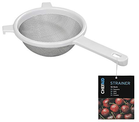 Chef Aid 12.5cm Strainer with Stainless Steel Mesh, Ideal for Tea, Herbs, Spices and Cooking, Hand Wash Recommended