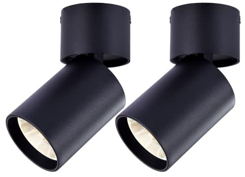 FOOC Deckenspot schwenkbar 15W Aufbaulampen Natürliches Weiß 4000K LED Module Wandstrahler 1600 Lumen drehbare Spotlampe geeignet für Wohn Schlafzimmer Büro Küche, 2 Stück……
