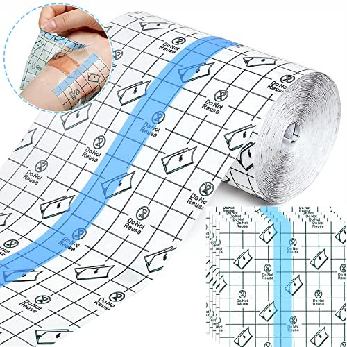 10cm*10m Wasserdicht Transparent Bandage mit 5PCS Wasserdichtes Pflaster,Selbstklebender Verband Tattoo,Wasserdichte Pflaster Nach OP,Medizinische Pflaster,Wasserdichtes Pflaster Rolle,Wundauflage