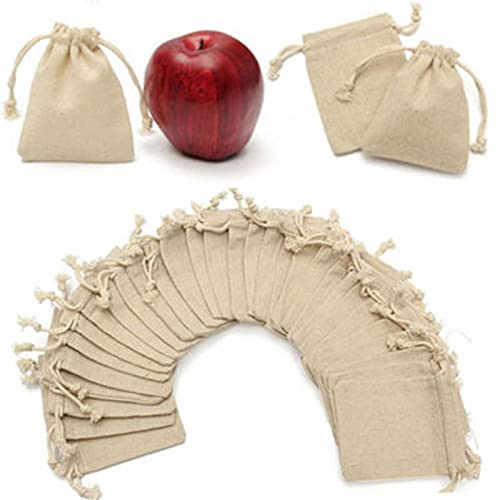 Kisbeibi 50PCS Jute Bags, Hessian Bags Wedding Jute Bags with Drawstring, Burlap Bag Mini Gift Bags Linen Jewelry Pouch Sacks Reusable for Birthday Party Wedding Christmas DIY Craft(size:12x15cm)