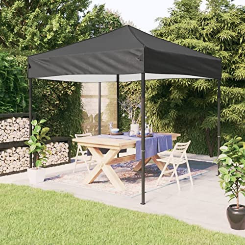 Tidyard Partytält vikbar paviljong paviljong trädgårdspaviljong trädgårdstält festtält öltält för trädgård, UV-skydd och vattenavvisande, antracit 2 x 2 m