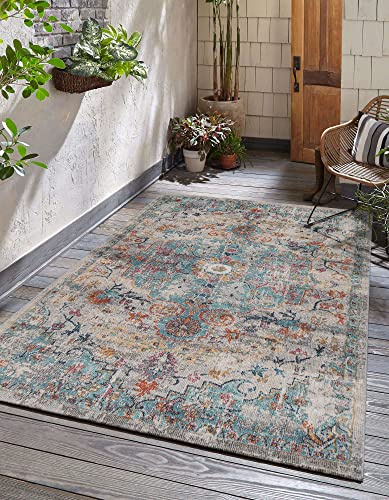 the carpet Palma - Outdoor Teppich wetterfest – Balkon Teppich, Terrasse & Garten – UV-beständig, pflegeleicht, Indoor Outdoor Teppich, Mehrfarbig, Bunt, 120 x 170 cm
