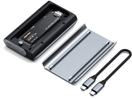 SATECHI USB4 NVMe SSD Pro Gehäuse, 40 Gbit/s Aluminium- und Polycarbonat-Design, bis zu 16 TB, UASP SSD Trim, für 2280/2260/2242/2230 mm Laufwerke (SSD Nicht enthalten)