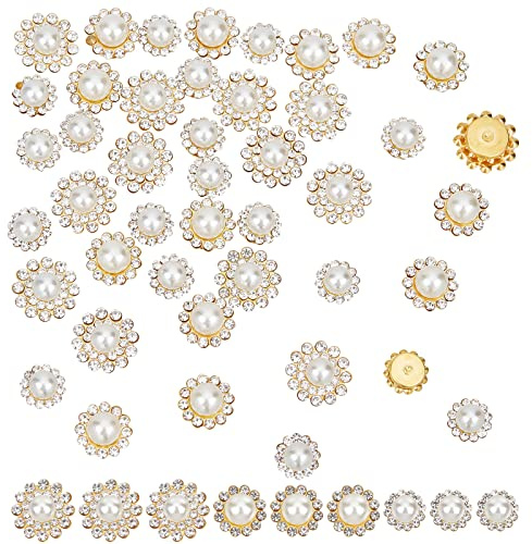 GORGECRAFT 120 Stück Blumen Zum Aufnähen Perlen Schuhblumen Goldklauen-Strasssteine Flache Rückseite Strasssteine Für Tanzkostüme Kunsthandwerk Kleidung Schmuck Kleid