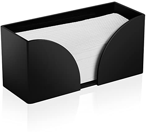 Papierhandtuchspender, Arbeitsplatte, schwarzer Acryl-Papierhandtuchhalter für Badezimmer, gefalteter Papierhandtuchspender, transparenter dreifach gefalteter Serviettenhalter für Z-Falz, C-Falz,