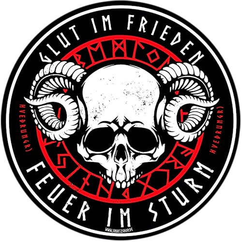 Sammys Shirt Store Glut im Frieden-Feuer im Zorn Germanen Wikinger - Vinyl Auto Aufkleber 10cm