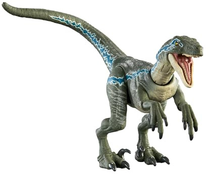 Mattel Jurassic World Hammond-Sammlung Dinosaurierfigur Velociraptor Blue, Premium-Design & Beweglichkeit, Spielzeug zum Sammeln, HTV62