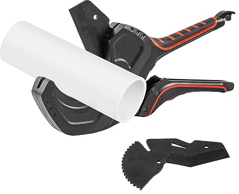 DUEBEL PVC Rohrschneider ABS Kabel Trunking Cutter Ratsche Kabel Cutters Rohr PVC Cutter PEX Rohr Cutter Rohr Rohrschneider Rohr Cutter Werkzeug (2.95inch Schwarz 75mm)
