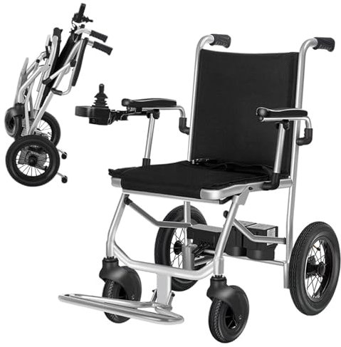 Bueuwe Ultraleicht Rollstuhl Elektrisch Faltbar Leicht Elektrorollstuhl, Elektrischer Rollstuhl für die Wohnung, Elektrische Rollstühle für Erwachsene, Sitzbreite 43cm,Range 20km