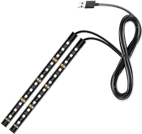Striscia LED per auto 12 Luci interne a LED Kit luce atmosfera auto Striscia di illuminazione vano piedi per lampade decorative interne auto (USB bianco)