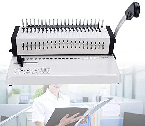 Bürozubehör, manuelle Buchbindemaschine für A4/A5/B5-Papier, Spiralbindemaschine für 21-Loch-Messer aus Kohlenstoffstrukturstahl, Kammbindemaschine mit Einstellknopf
