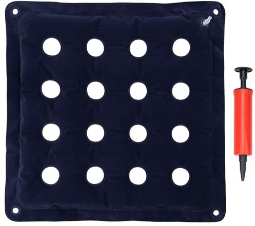 Pressure Relief Cushion for Prevention Sores Inflatable Seat Air Cushions for Bottoms Flocking 16 Holes Square Pressure Cushions,Cushion Anti Bedsore with Bonus Air Pump for Wheelchair Office Chair