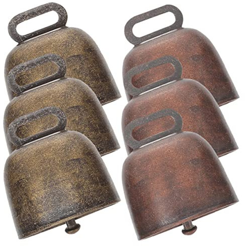 Yardenfun 6stücke Kuhglocken Viehglocken Hängende Anhänger Für Kühe Schafe Pferde Aus Kupfer Robust Und Langlebig Laute Glocken Für Nutztiere Viehornament Dekorativ