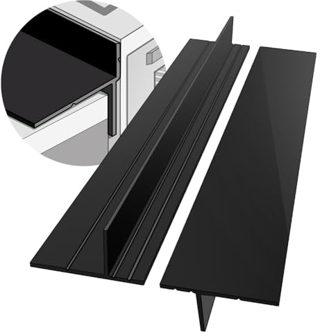 Silicone Stove Gap Covers Folding,25 Inches Stove Gap Filler 2pcs,Kitchen Sealing Strip Between Electric Stove,Countertop,Oven Spacer Black