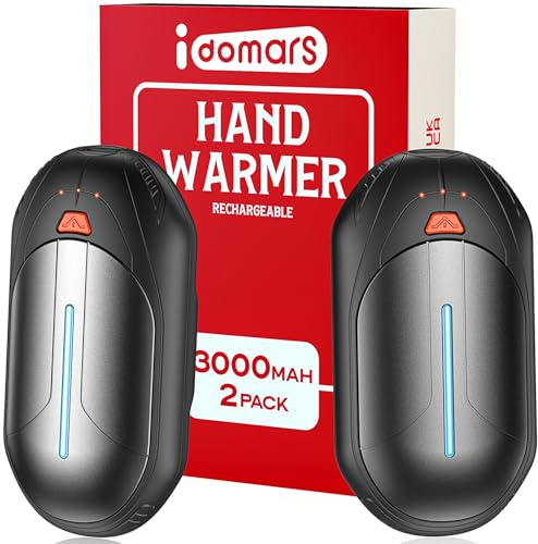 Electrique Chaufferette Main Rechargeable Reutilisable: 2pack Mini Hand warmer Chauffage USB-C 3000mAh Batterie Portable Chauffe Cadeau pour Femme Homme Enfant Chauffante pour Extérieur Camping Chasse