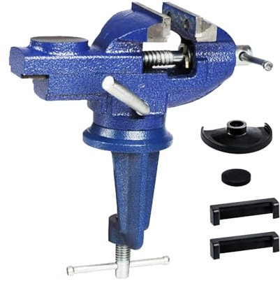 Winhub Table Vise 60mm Bench Vice Adjustable Bench Clamp with 360 Degree Rotated Swivel Base for Workbench Workshop Factory