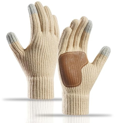 Long Keeper Winterhandschuhe Damen Herren Warme Handschuhe rutschfest Touchscreen Winter Handschuhe Gestrickt Thermo Strickhandschuhe Gefüttert Gedehnt