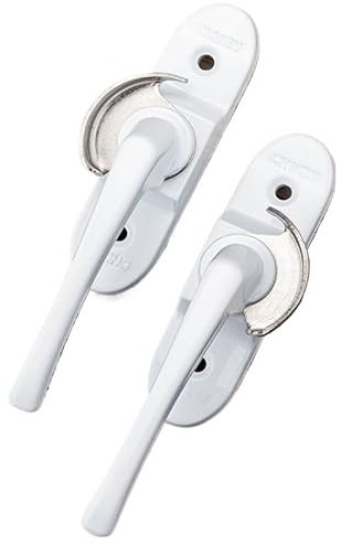 Maniglia Finestra Serratura a forma di mezzaluna con manico lungo, acciaio in plastica, lega di alluminio, porta scorrevole e finestra, fibbia antifurto di sicurezza Maniglie Per Finestre(Double glass