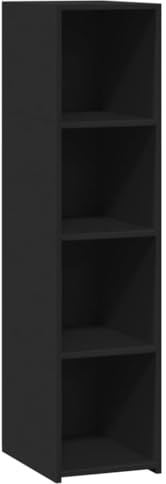 HETFTJN Credenze Soggiorno Mobile Dispensa Cucina Mobiletto Bagno Salvaspazio Mobiletto Multiuso - Credenza Nera 30x41x124 cm in Legno Multistrato per Cucina Ingresso Soggiorno Ufficio